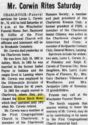 Silver Birch Motel - May 1976 Former Owner Passes Away